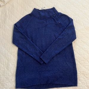Talbots button detail periwinkle blue tunic sweater. NWT.